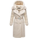 Navahoo Kuscheltraum Damen Winter Teddyfell Mantel N119 Offwhite Größe L - Gr. 40