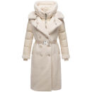 Navahoo Kuscheltraum Damen Winter Teddyfell Mantel N119 Offwhite Größe L - Gr. 40