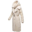 Navahoo Kuscheltraum Damen Winter Teddyfell Mantel N119 Offwhite Größe L - Gr. 40