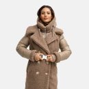 Navahoo Kuscheltraum Damen Winter Teddyfell Mantel N119 Taupe Grey Größe M - Gr. 38