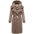 Navahoo Kuscheltraum Damen Winter Teddyfell Mantel N119 Taupe Grey Größe L - Gr. 40