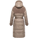 Navahoo Kuscheltraum Damen Winter Teddyfell Mantel N119 Taupe Grey Größe L - Gr. 40