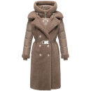 Navahoo Kuscheltraum Damen Winter Teddyfell Mantel N119 Taupe Grey Größe XL - Gr. 42