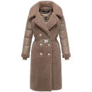 Navahoo Kuscheltraum Damen Winter Teddyfell Mantel N119 Taupe Grey Größe XL - Gr. 42