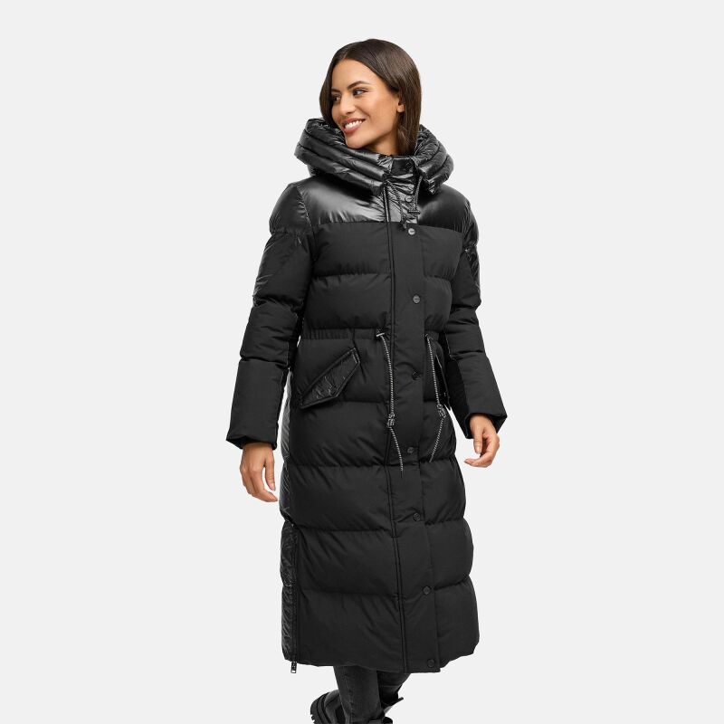 Navahoo Knusperherz Damen Winter Steppmantel N120 Schwarz Größe S - Gr. 36