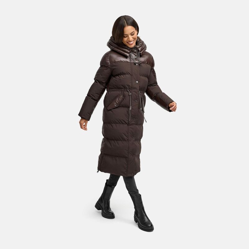 Navahoo Knusperherz Damen Winter Steppmantel N120 Choco Größe S - Gr. 36