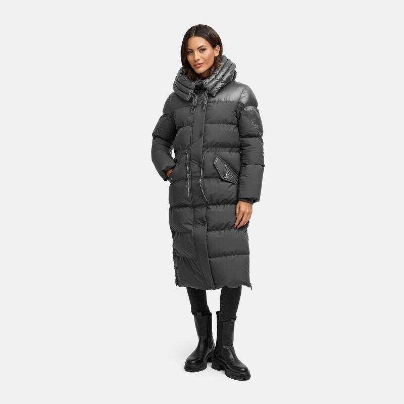 Navahoo Knusperherz Damen Winter Steppmantel N120 Anthrazit Größe S - Gr. 36