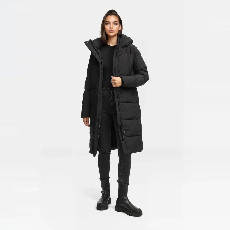 Marikoo Tabiaa Damen Winter Steppmantel N099 Schwarz Größe M - Gr. 38