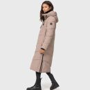 Marikoo Nadaree lange Damen Winter Steppjacke B979 Taupe Grey Größe XXXXL - Gr. 48