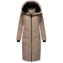 Marikoo Nadaree lange Damen Winter Steppjacke B979 Taupe Grey Größe XXXXL - Gr. 48