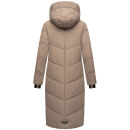 Marikoo Nadaree lange Damen Winter Steppjacke B979 Taupe Grey Größe XXXXL - Gr. 48