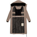 Marikoo Nadaree lange Damen Winter Steppjacke B979 Taupe Grey Größe XXXXL - Gr. 48