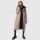 Marikoo Nadaree lange Damen Winter Steppjacke B979 Taupe Grey Größe XXXXL - Gr. 48