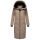 Marikoo Nadaree lange Damen Winter Steppjacke B979 Taupe Grey Größe XXXXL - Gr. 48