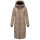 Marikoo Nadaree lange Damen Winter Steppjacke B979 Taupe Grey Größe XXXXL - Gr. 48