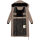 Marikoo Nadaree lange Damen Winter Steppjacke B979 Taupe Grey Größe XXXXL - Gr. 48