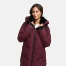 Marikoo Nadaree lange Damen Winter Steppjacke B979 Wine Größe L - Gr. 40