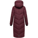 Marikoo Nadaree lange Damen Winter Steppjacke B979 Wine Größe L - Gr. 40