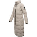 Marikoo Nadeshikoo Damen lange Winter Steppjacke B985 Light Taupe Größe S - Gr. 36