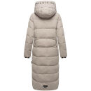 Marikoo Nadeshikoo Damen lange Winter Steppjacke B985 Light Taupe Größe S - Gr. 36