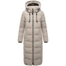 Marikoo Nadeshikoo Damen lange Winter Steppjacke B985 Light Taupe Größe M - Gr. 38