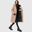 Marikoo Zuraraa lange Damen Winter Steppjacke B989 Taupe Grey Größe M - Gr. 38