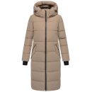 Marikoo Zuraraa lange Damen Winter Steppjacke B989 Taupe Grey Größe M - Gr. 38