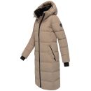 Marikoo Zuraraa lange Damen Winter Steppjacke B989 Taupe Grey Größe M - Gr. 38