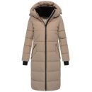 Marikoo Zuraraa lange Damen Winter Steppjacke B989 Taupe Grey Größe L - Gr. 40