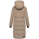 Marikoo Zuraraa lange Damen Winter Steppjacke B989 Taupe Grey Größe L - Gr. 40