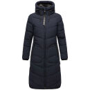 Marikoo Benikoo Damen lange Winterjacke B949 Navy-Größe XS - Gr. 34