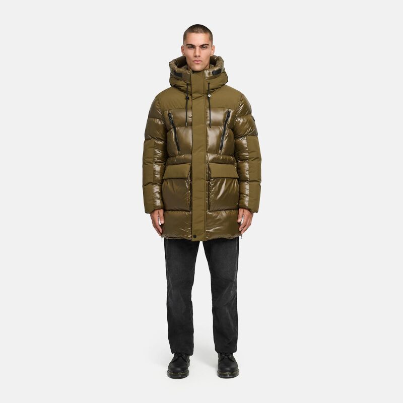 Stone Harbour Nelioon Herren Winter Steppjacke Glanz Optik N122 Khaki Größe XXL - Gr.2XL