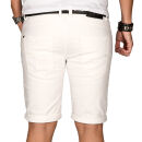 Indicode Herren Sommer Jeans Shorts kurze Hose B556 Offwhite-Größe S - Gr. S