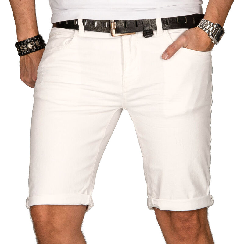 Indicode Herren Sommer Jeans Shorts kurze Hose B556 Offwhite-Größe XXL - Gr. 2XL