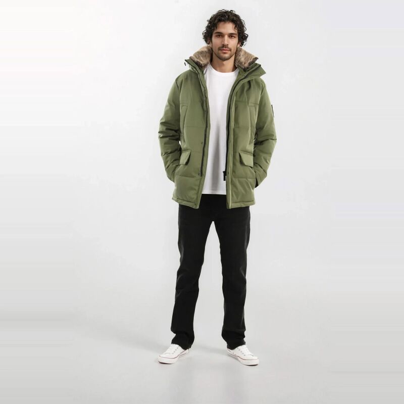A. Salvarini Herren Winter Jacke AS456 Dark Olive-Größe S - Gr. S