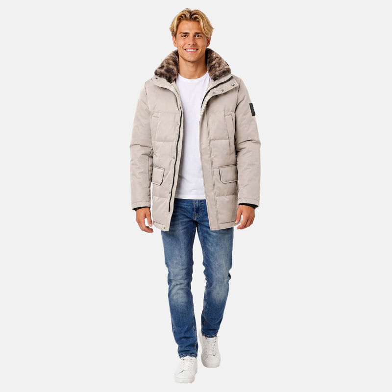 A. Salvarini Herren Winter Jacke AS456 Offwhite-Größe M - Gr. M