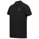 U.S. POLO ASSN. Herren Poloshirt zweifarbig Basic P001 Schwarz-Rot-Größe XXL - Gr. 2XL