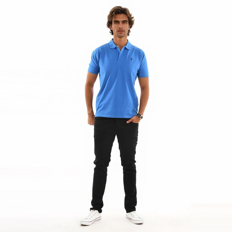 U.S. POLO ASSN. Herren Poloshirt zweifarbig Basic P001 Blau-Navy-Größe XL - Gr. XL