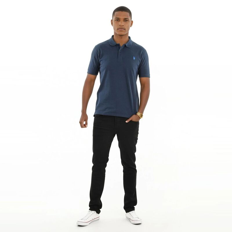 U.S. POLO ASSN. Herren Poloshirt zweifarbig Basic P001 Navy-Royal-Größe XXL - Gr. 2XL