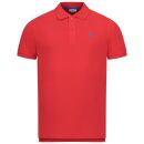 U.S. POLO ASSN. Herren Poloshirt zweifarbig Basic P001 Rot-Royal-Größe M - Gr. M