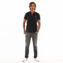 U.S. POLO ASSN. Herren Poloshirt zweifarbig Fashion P002 Schwarz-Rot-Größe M - Gr. M
