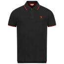 U.S. POLO ASSN. Herren Poloshirt zweifarbig Fashion P002 Schwarz-Rot-Größe M - Gr. M