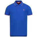 U.S. POLO ASSN. Herren Poloshirt zweifarbig Fashion P002 Royal-Rot-Größe XXL - Gr. 2XL
