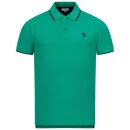 U.S. POLO ASSN. Herren Poloshirt zweifarbig Fashion P002 Grün-Navy-Größe L - Gr. L