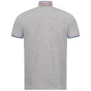 U.S. POLO ASSN. Herren Poloshirt zweifarbig Fashion P002 Grau Melange-Royal-Größe M - Gr. M