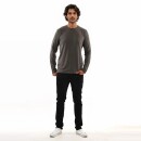 U.S. POLO ASSN. Herren Basic Shirt Longsleeve Langarm P003 Anthrazit Melange-Rot-Größe M - Gr. M