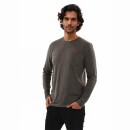 U.S. POLO ASSN. Herren Basic Shirt Longsleeve Langarm P003 Anthrazit Melange-Rot-Größe M - Gr. M