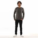 U.S. POLO ASSN. Herren Basic Shirt Longsleeve Langarm P003 Anthrazit Melange-Rot-Größe XXXL - Gr. 3XL