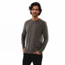 U.S. POLO ASSN. Herren Basic Shirt Longsleeve Langarm P003 Anthrazit Melange-Rot-Größe XXXL - Gr. 3XL