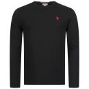 U.S. POLO ASSN. Herren Basic Shirt Longsleeve Langarm P003 Schwarz-Rot-Größe M - Gr. M